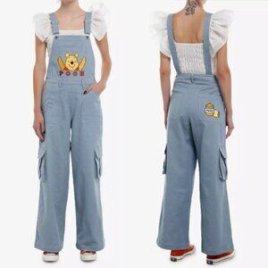 Disney Winnie The Pooh Embroidered Cargo Girls Oversized Overalls
